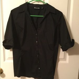 New York & Company Med Black Button up